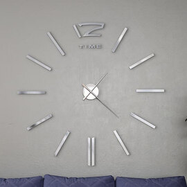Alabama EVA Modern Design 3D Wall Clock In High Gloss Silver