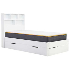 Alafia Wooden Storage Single Bed In White