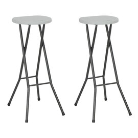Alaia Outdoor White Rattan Folding Bar Stools In A Pair