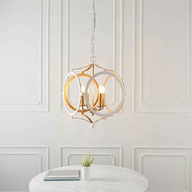 Alameda Metal Pendent Ceiling Light In Gold And White