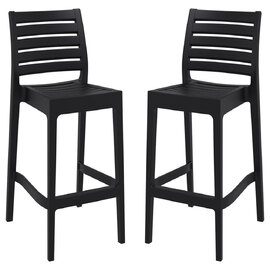 Albany Black Polypropylene Bar Stools With Glass Fiber In Pair