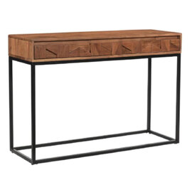 Albany Wooden Console Table With 2 Drawers In Natural