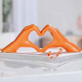 Albemarle Ceramics Heart Sculpture In Matt Orange