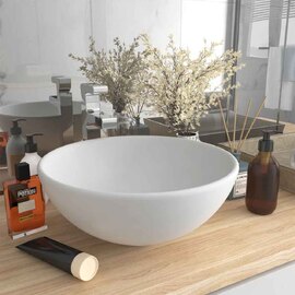 Albuquerque Round Countertop Basin Without Waste 325mm Wide 0TH - White