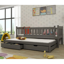 Alcoa Wooden Day Bed With Bonnell Mattress And Trundle In Graphite