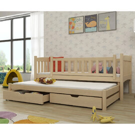 Alcoa Wooden Day Bed With Foam Mattress And Trundle In Pine
