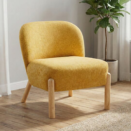 Alcor Fabric Accent Chair with Oak Legs in Ochre