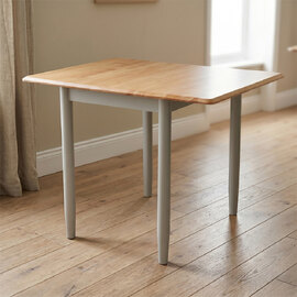 Alcor Wooden Drop Leaf Dining Table In Oak And Grey