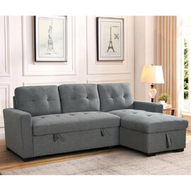 Aldersyde Fabric Corner Sofa Bed In Grey