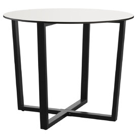 Aldgate Small Wooden Dining Table In White And Black