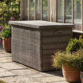 Alesund Outdoor Rattan Storage Box In Grey