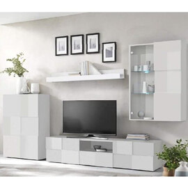 Aleta High Gloss Living Room Furniture Set In White