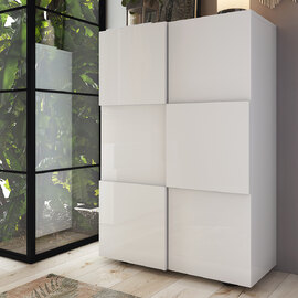 Aleta High Gloss Shoe Storage Cabinet With 2 Doors In White