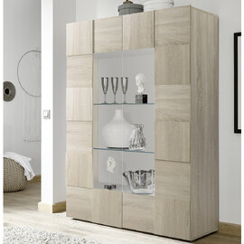 Aleta Wooden Display Cabinet With 2 Doors In Sonoma Oak