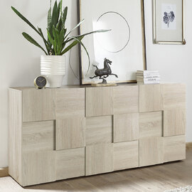 Aleta Wooden Sideboard With 3 Doors In Sonoma Oak