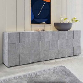 Aleta Wooden Sideboard With 4 Doors In Concrete