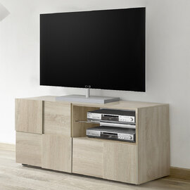 Aleta Wooden TV Stand With 1 Door 1 Drawer In Sonoma Oak
