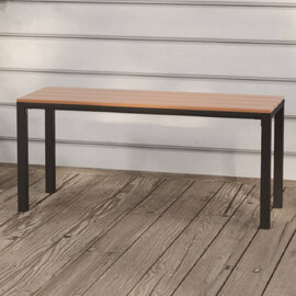 Alfresco Outdoor Metal Garden Bench in Brown