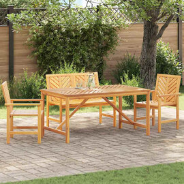 Alfresco Outdoor Acacia Wood 150cm Dining Table with 2 Chairs 1 Bench in Brown