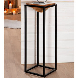 Algona Metal Square Decorative Pillar In Brown And Black