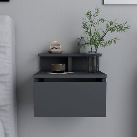 Alice Wooden Wall Mounted Bedside Cabinet in Anthracite