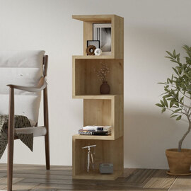 Alin Wooden Bookcase in Sapphire Oak