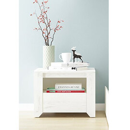 Alink Wooden Bedside Cabinet With 1 Drawer In White