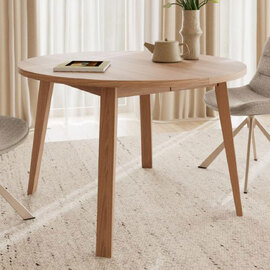 Alisto Round Wooden Dining Table in White Oak