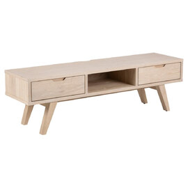 Alisto Wooden TV Stand With 2 Drawers - White Oak