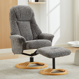 Allegan Fabric Recliner Chair With Stool In Muscari