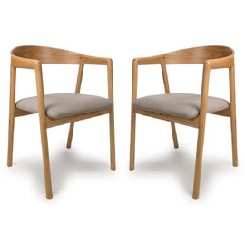 Allen Natural Wooden Dining Chairs In Pair