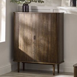 Allen Wooden Drinks Cabinet With 2 Sliding Doors In Dark Oak