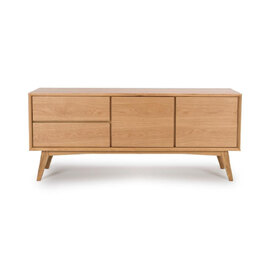 Allen Wooden TV With 2 Doors 2 Drawers In Natural