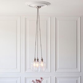 Allston 3 Clear Glass Pendant Ceiling Light In Nickel