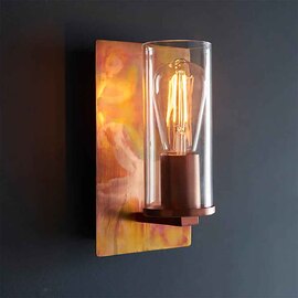 Allston Clear Glass Wall Light In Copper