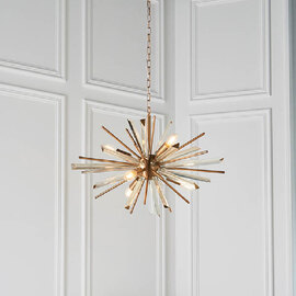 Allston Prism Glass Pendant Ceiling Light In Antique Brass