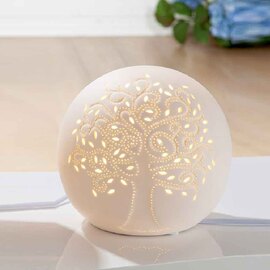 Allston Small Porcelain Tree Of Life Table Lamps In White
