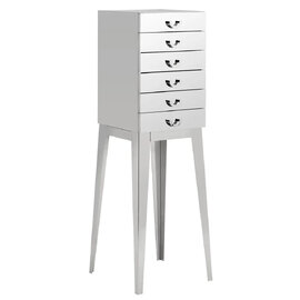 Allston Wooden Console Table With 6 Drawers In Silver
