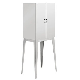 Allston Wooden Storage Cabinet With 2 Doors In Silver