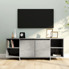 Aloha Wooden TV Stand With 2 Doors In Concrete Effect