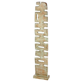 Alperton Large Mango Wood Organic Standing Sculpture in Blue and Natural