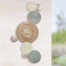 Alperton Metal Geometric Disc Wall Art In Multicoloured