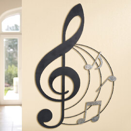 Alperton Metal Musical Notes Wall Art In Brown And Silver