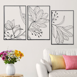 Alperton Metal Set Of 3 Wall Art in Black