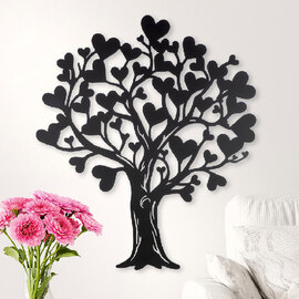 Alperton Metal Tree Shape Wall Art in Black