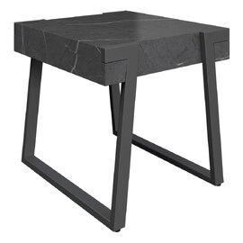 Alpine Wooden Side Table In Grey Marble Effect