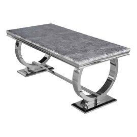 Alto Marble Top Dining Table with Pedestal Base in Pandora