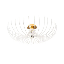 Aspendos Large Metal Semi-Flush Ceiling Light in White