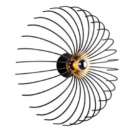 Aspendos Large Metal Semi-Flush Wall Light in Black