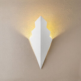 Arrow Metal Diamond-Shaped Wall Light in White
